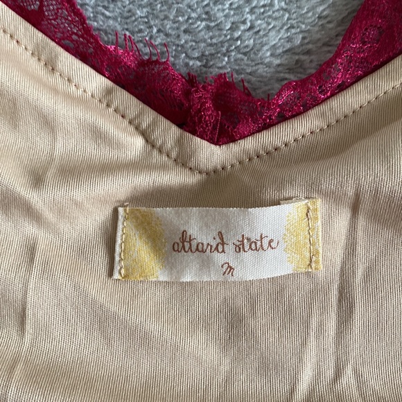 Red Lace Overlay Altered State Cocktail Dress - Picture 2 of 4